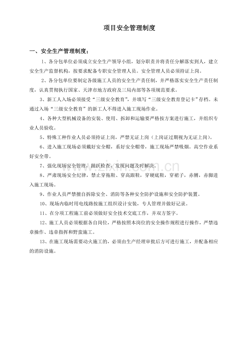 项目安全管理制度.doc_第1页