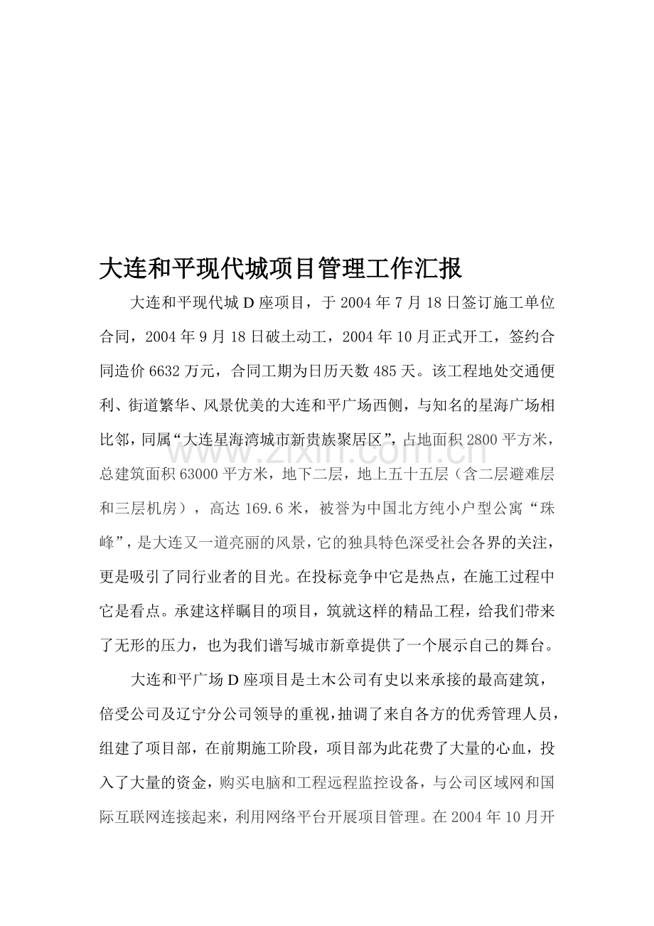项目管理工作汇报.doc_第1页