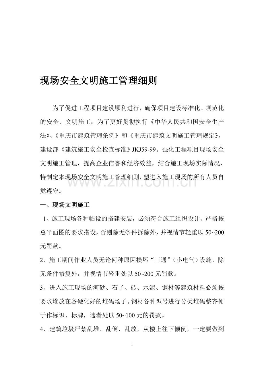 现场安全文明施工管理细则.doc_第1页