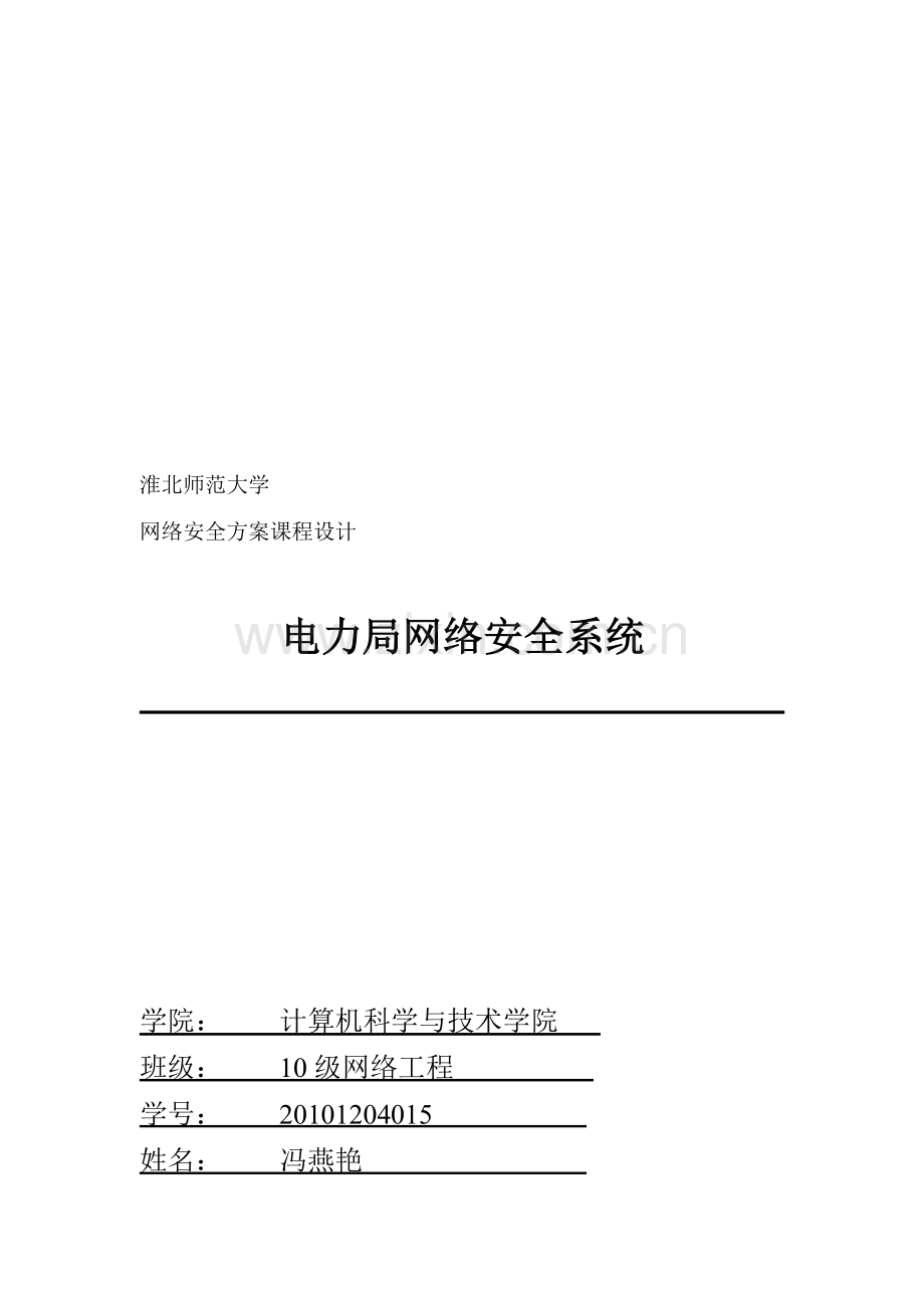 电力局网络安全系统方案.doc_第1页