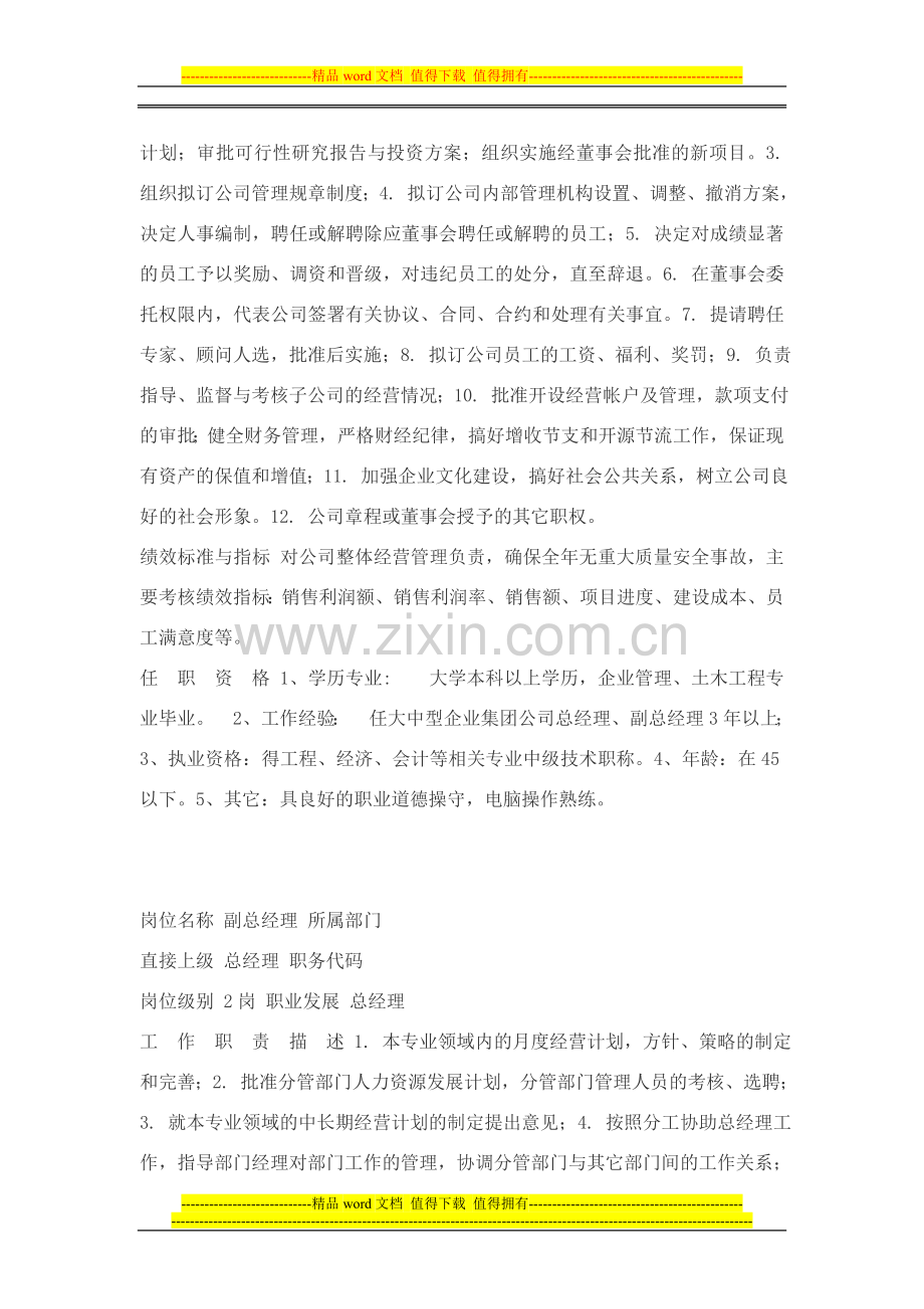 房地产企业岗位说明.doc_第2页