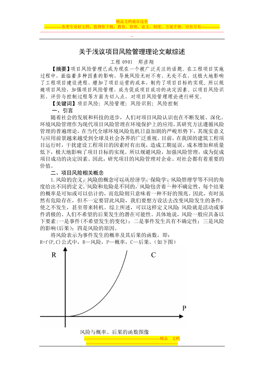 浅议项目风险管理理论.doc_第1页