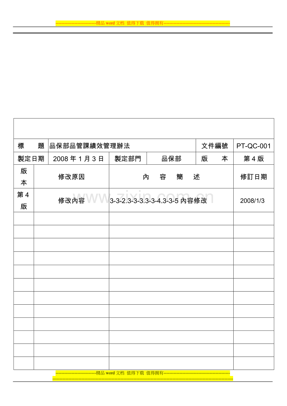 品保部品管课绩效考核办法3.doc_第1页