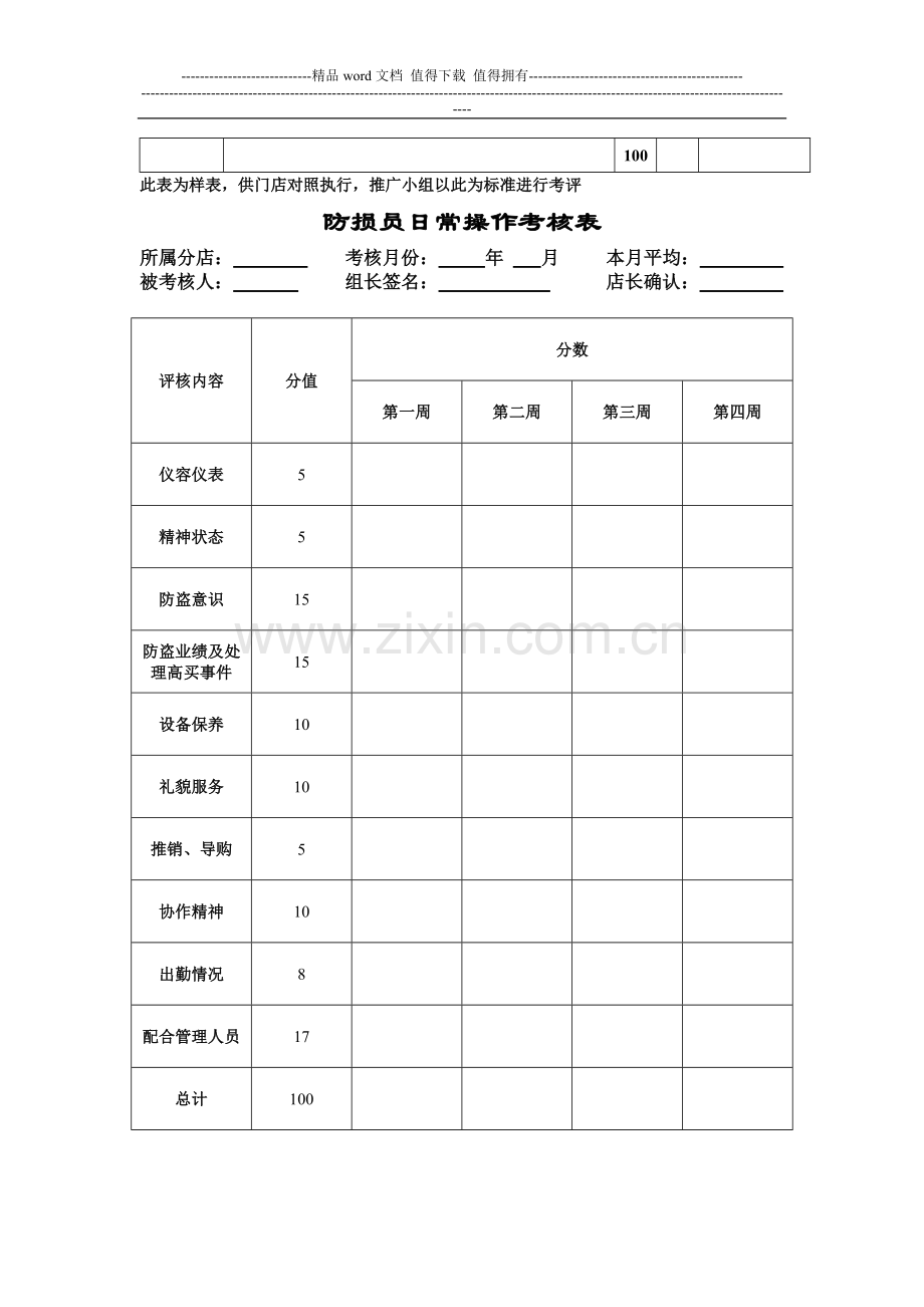 员工日常考核表..doc_第2页