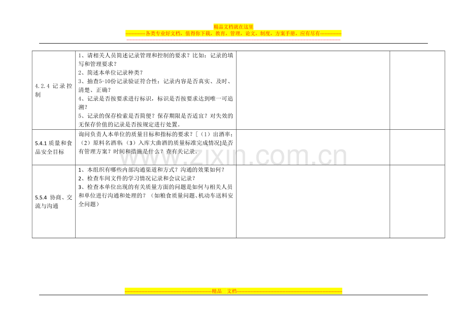 食品内审管理体系审核检查表.docx_第2页