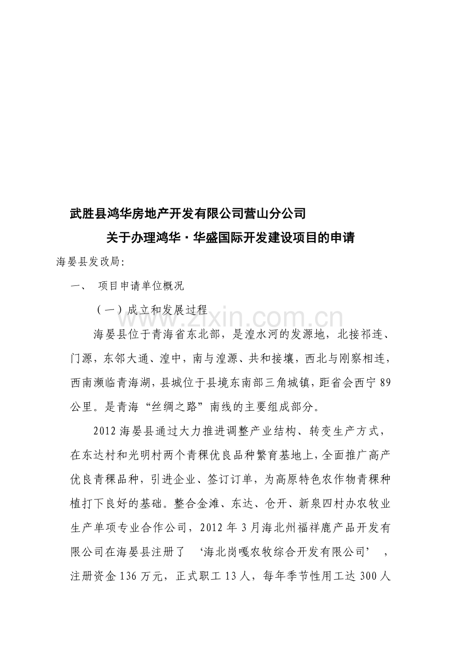 发改委备案申请书.doc_第1页