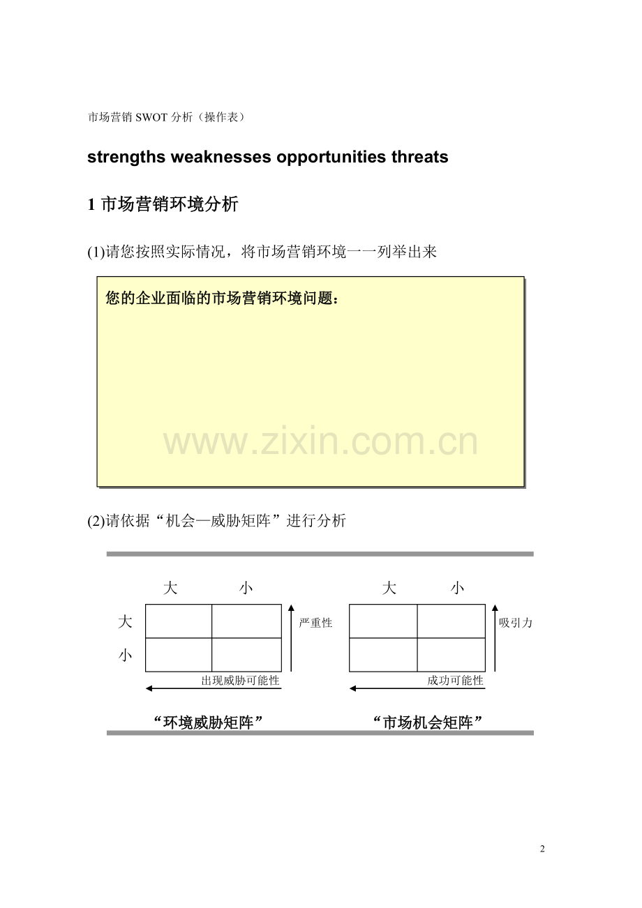 市场营销SWOT-分析检查表.doc_第2页