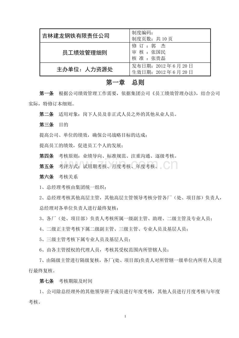 员工绩效管理细则.doc_第1页