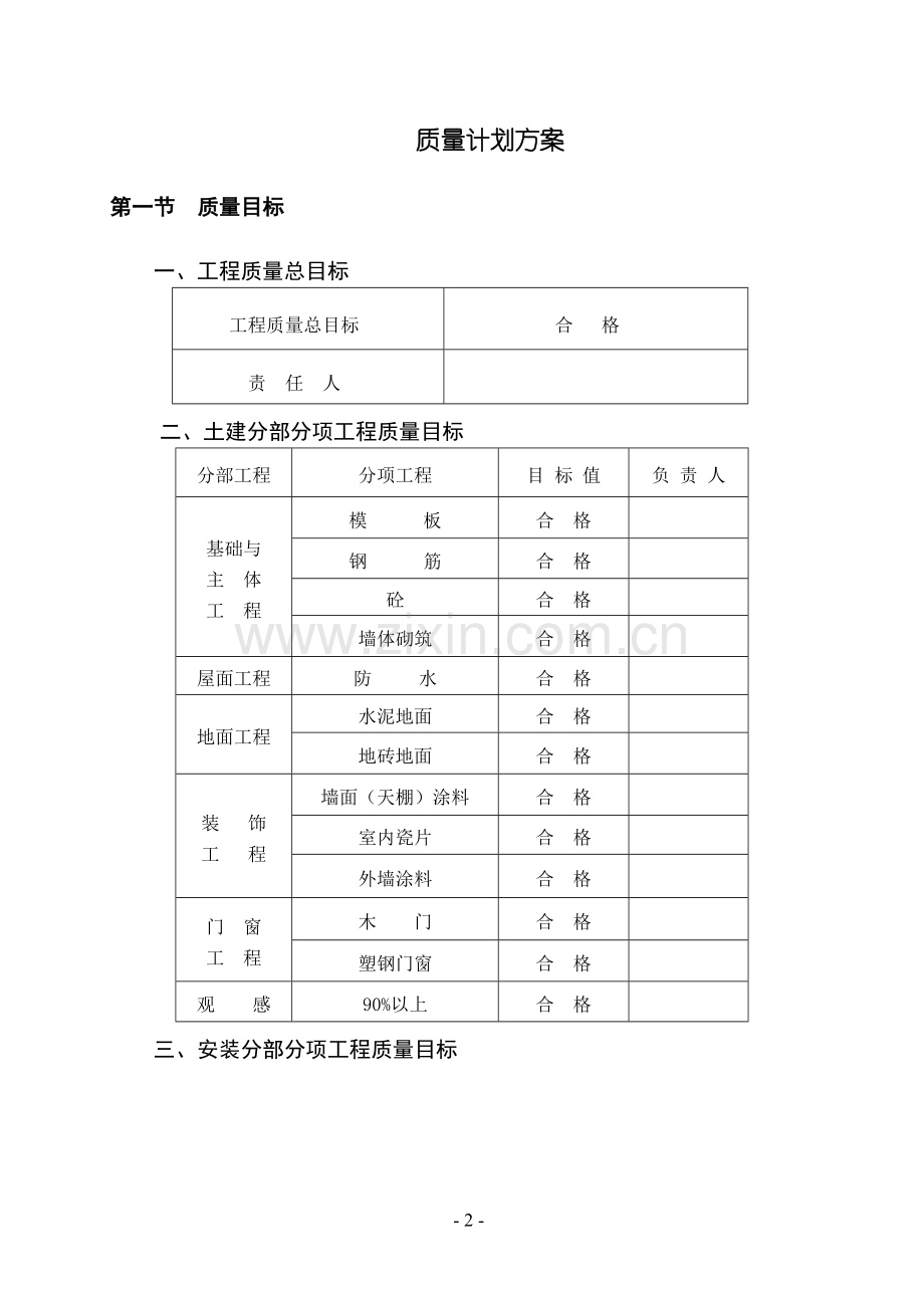 XX质量计划方案.doc_第2页