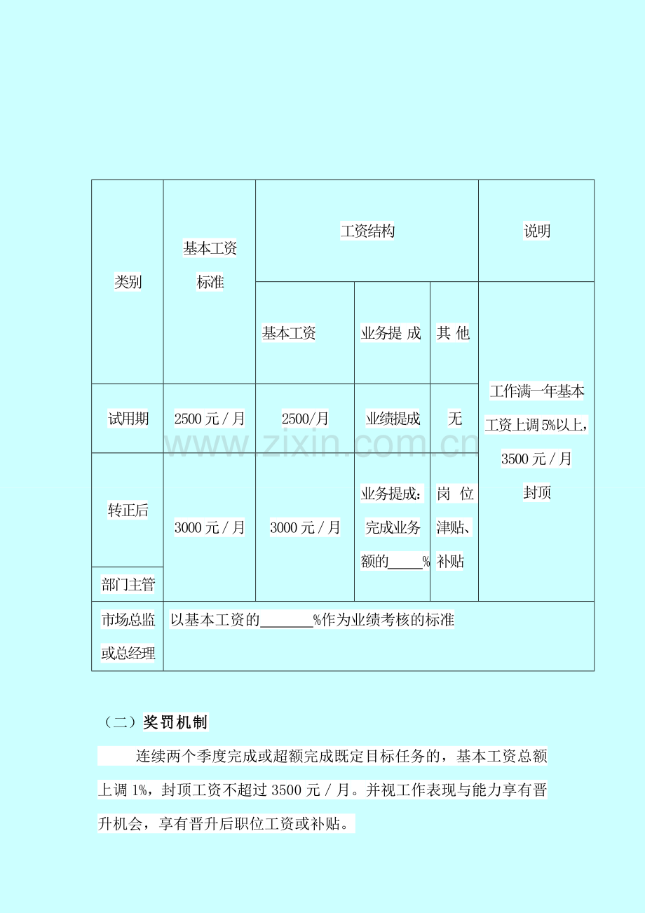 市场部绩效考核及提成方案.doc_第2页