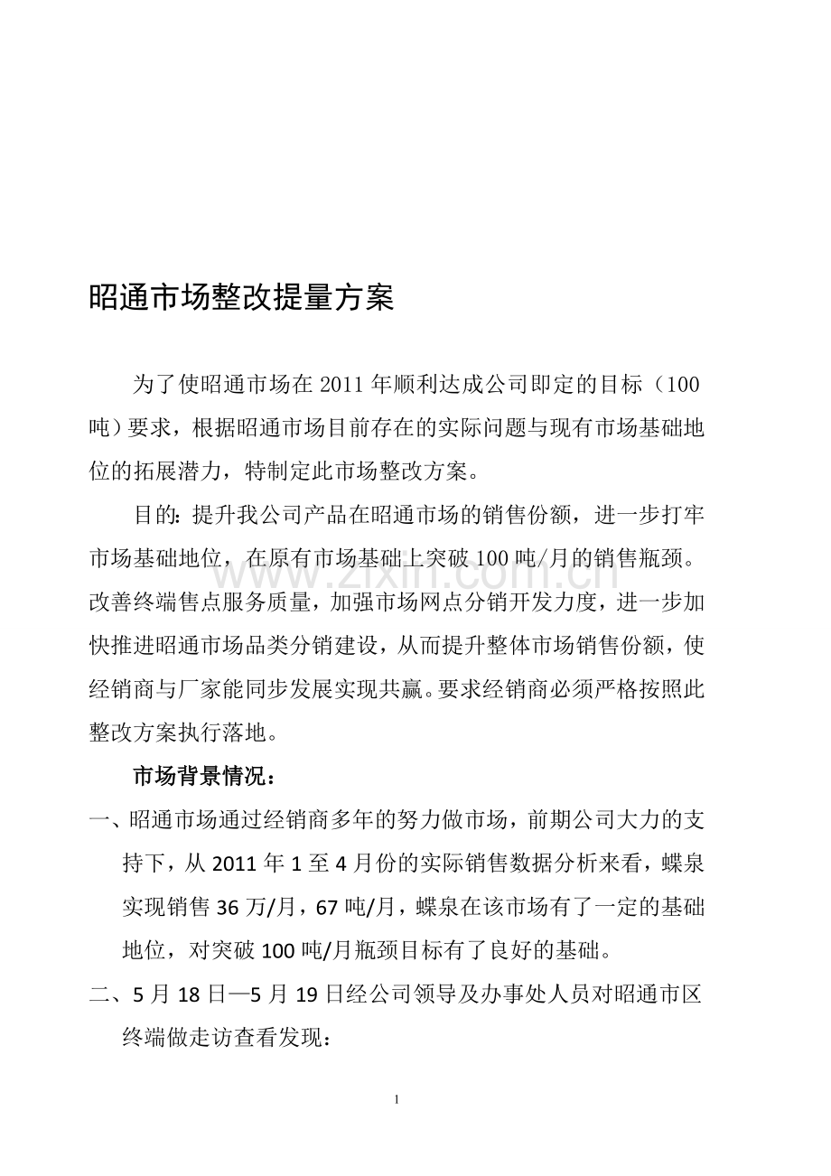 昭通市场整改方案.doc_第1页