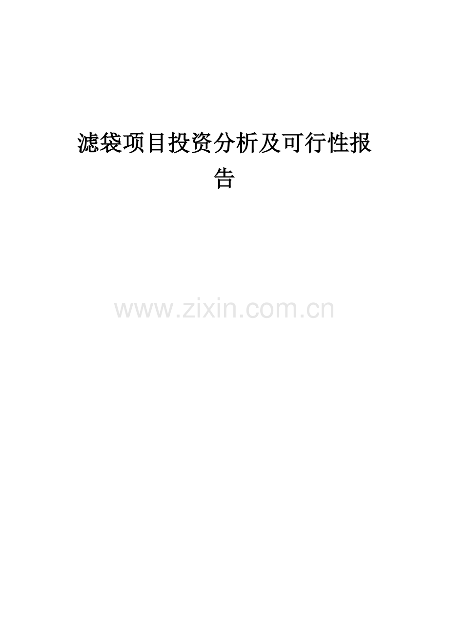 2024年滤袋项目投资分析及可行性报告.docx_第1页