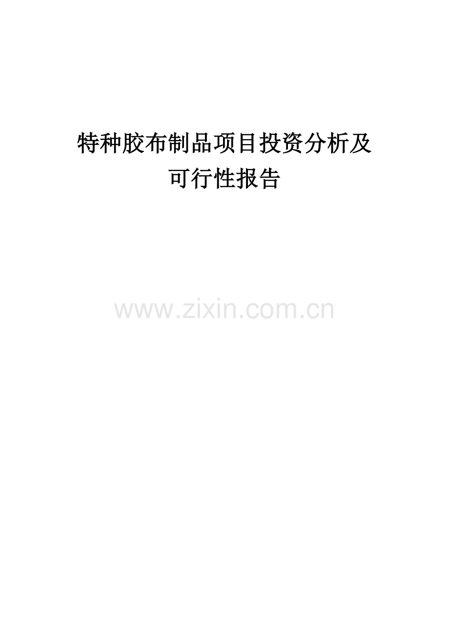2024年特种胶布制品项目投资分析及可行性报告.docx_第1页