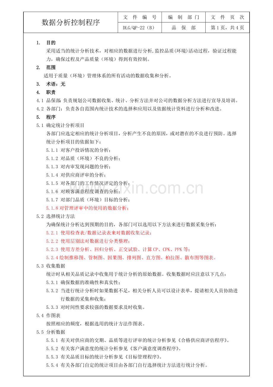 DLG-QP-22(B)--数据分析控制程序TS.doc_第2页