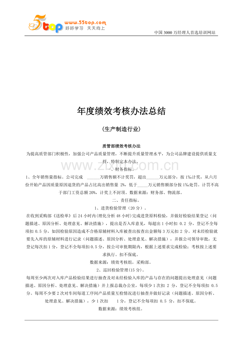年度绩效考核办法总结.doc_第1页