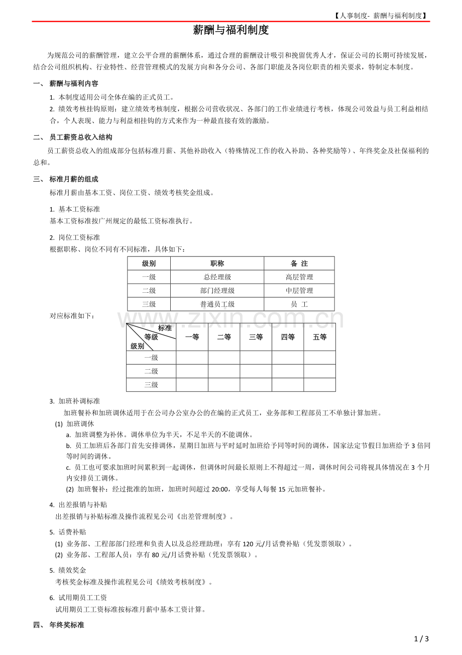 人事制度-薪酬福利制度.doc_第1页