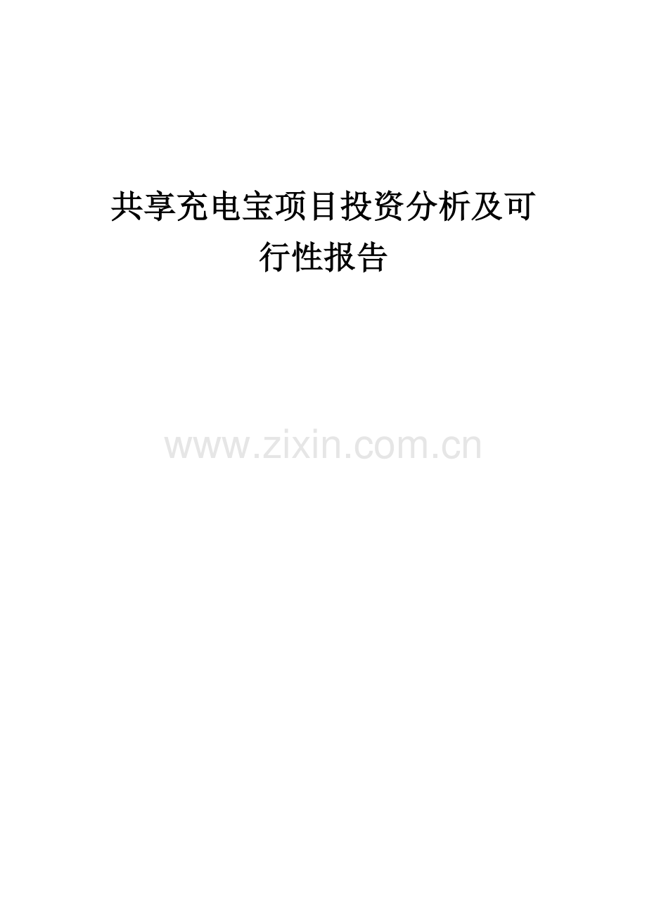 2024年共享充电宝项目投资分析及可行性报告.docx_第1页