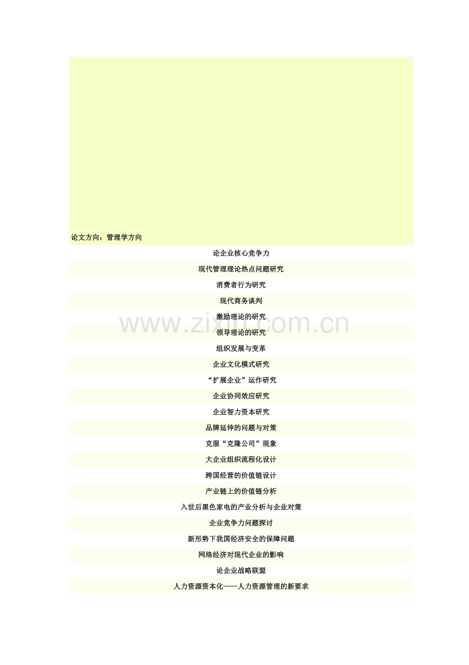 【2014年中农大】工商管理专业【毕业论文题目】.doc_第1页
