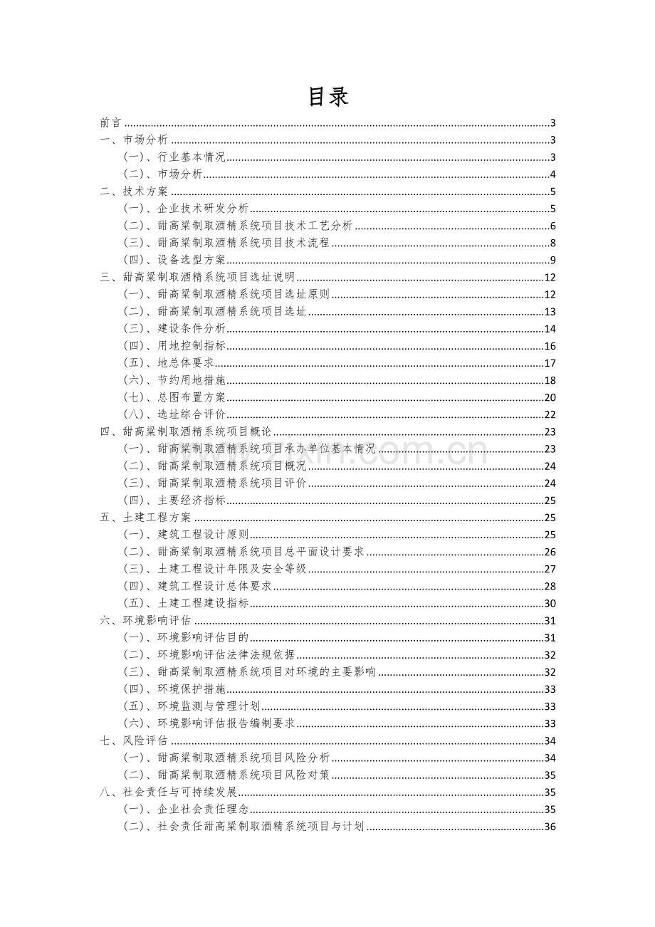 2024年甜高粱制取酒精系统项目投资分析及可行性报告.docx_第2页