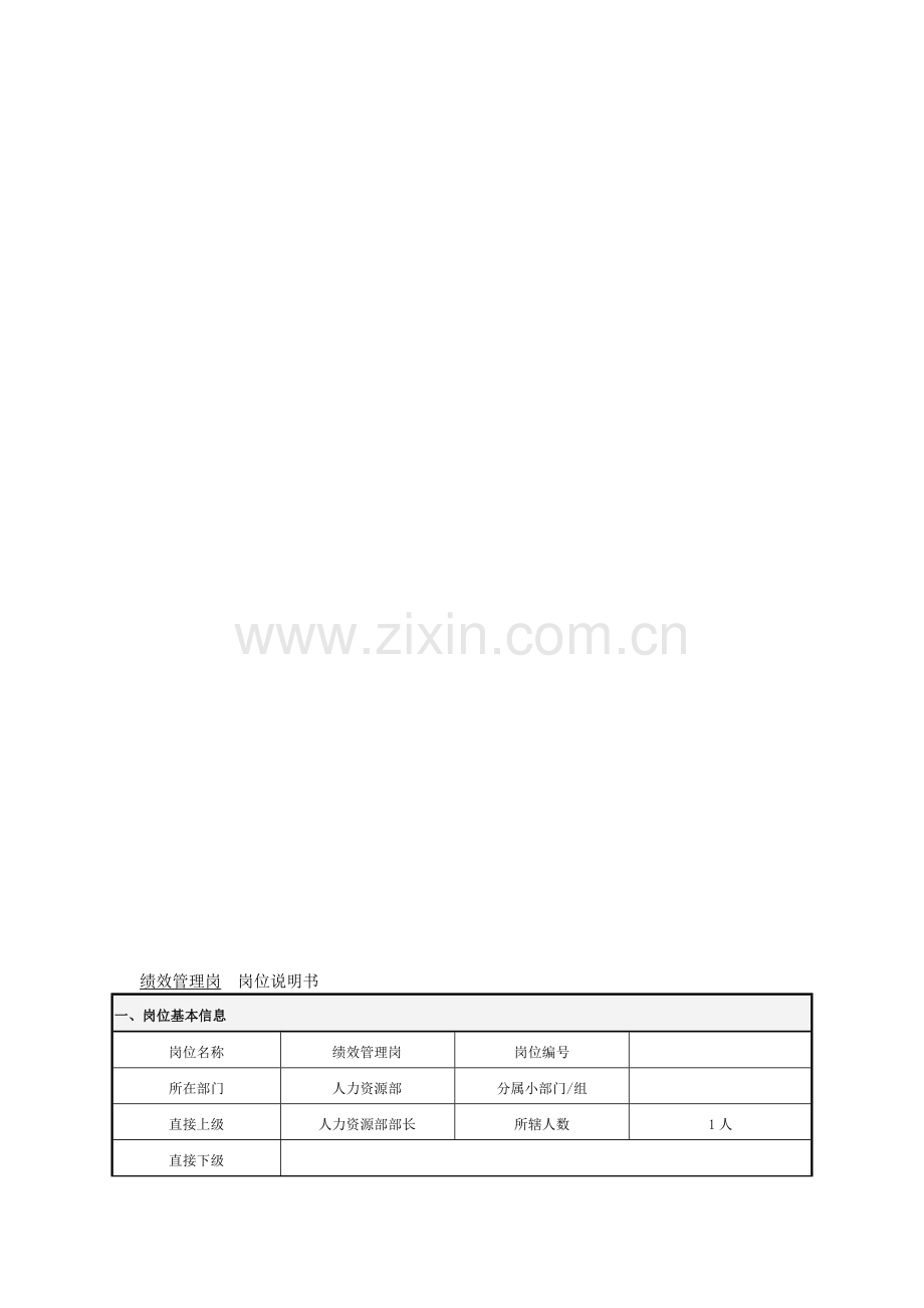 岗位说明书(绩效管理岗).doc_第2页