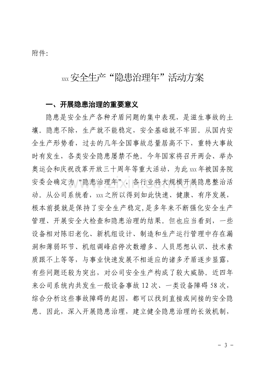 XXX-“安全生产隐患治理年”活动方案.doc_第1页