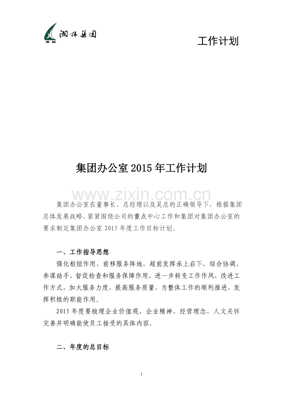 集团办公室2015工作计划.doc_第1页