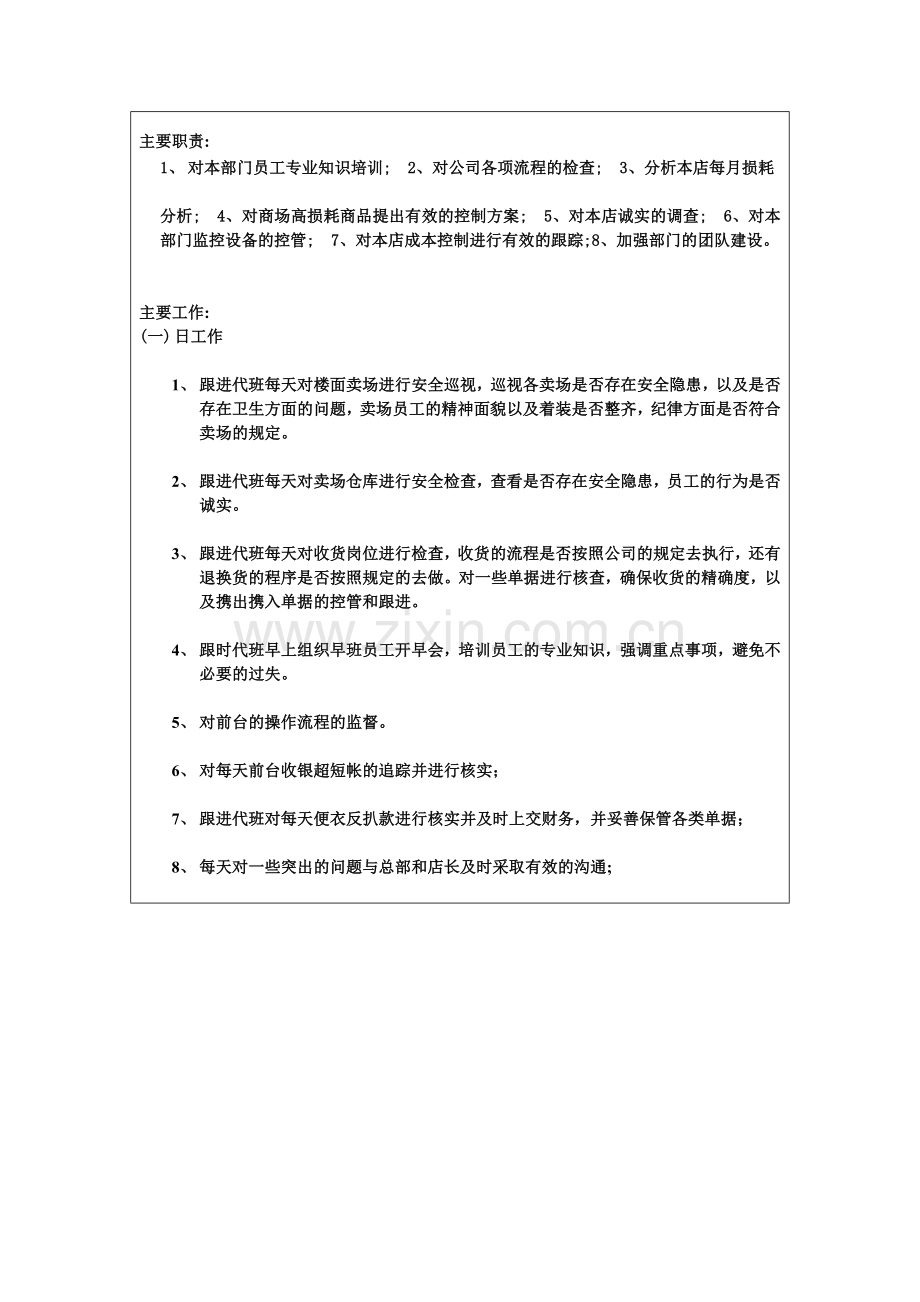 防损科长岗位职责说明书.doc_第2页