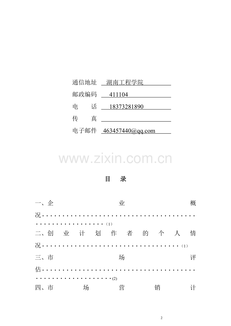 WPS创业计划书模板.doc_第2页