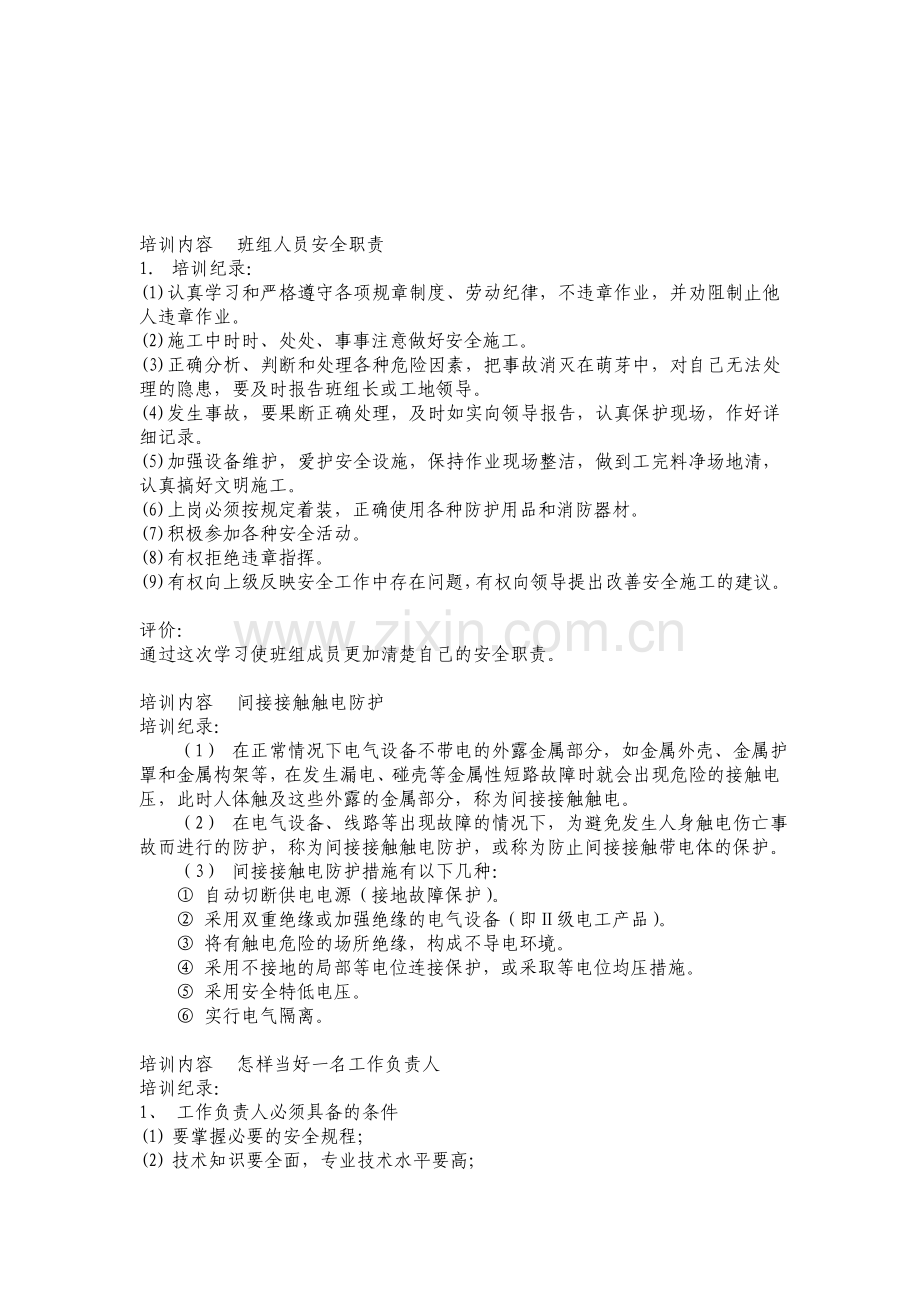 电站班组安全活动记录.doc_第1页
