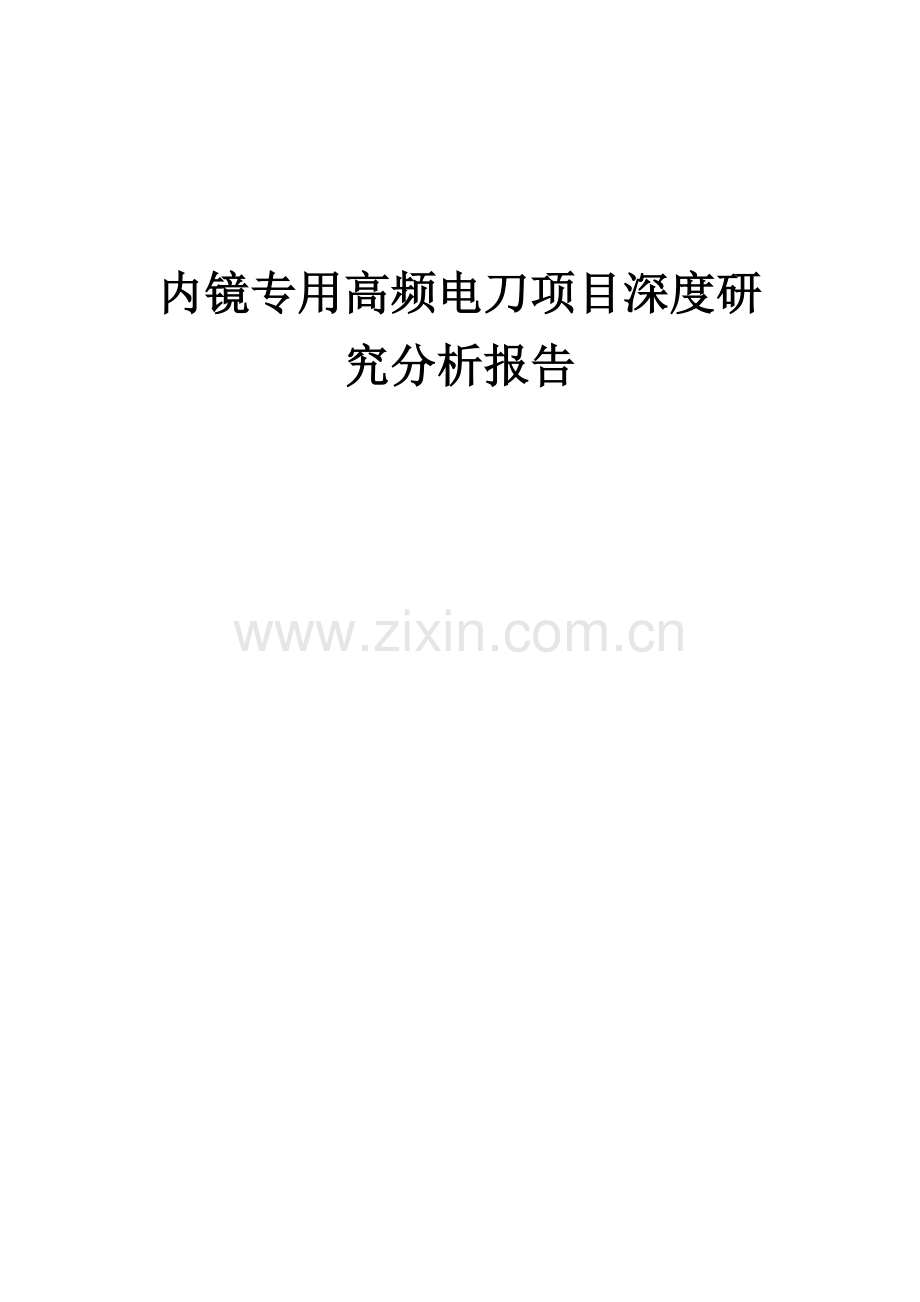 2024年内镜专用高频电刀项目深度研究分析报告.docx_第1页