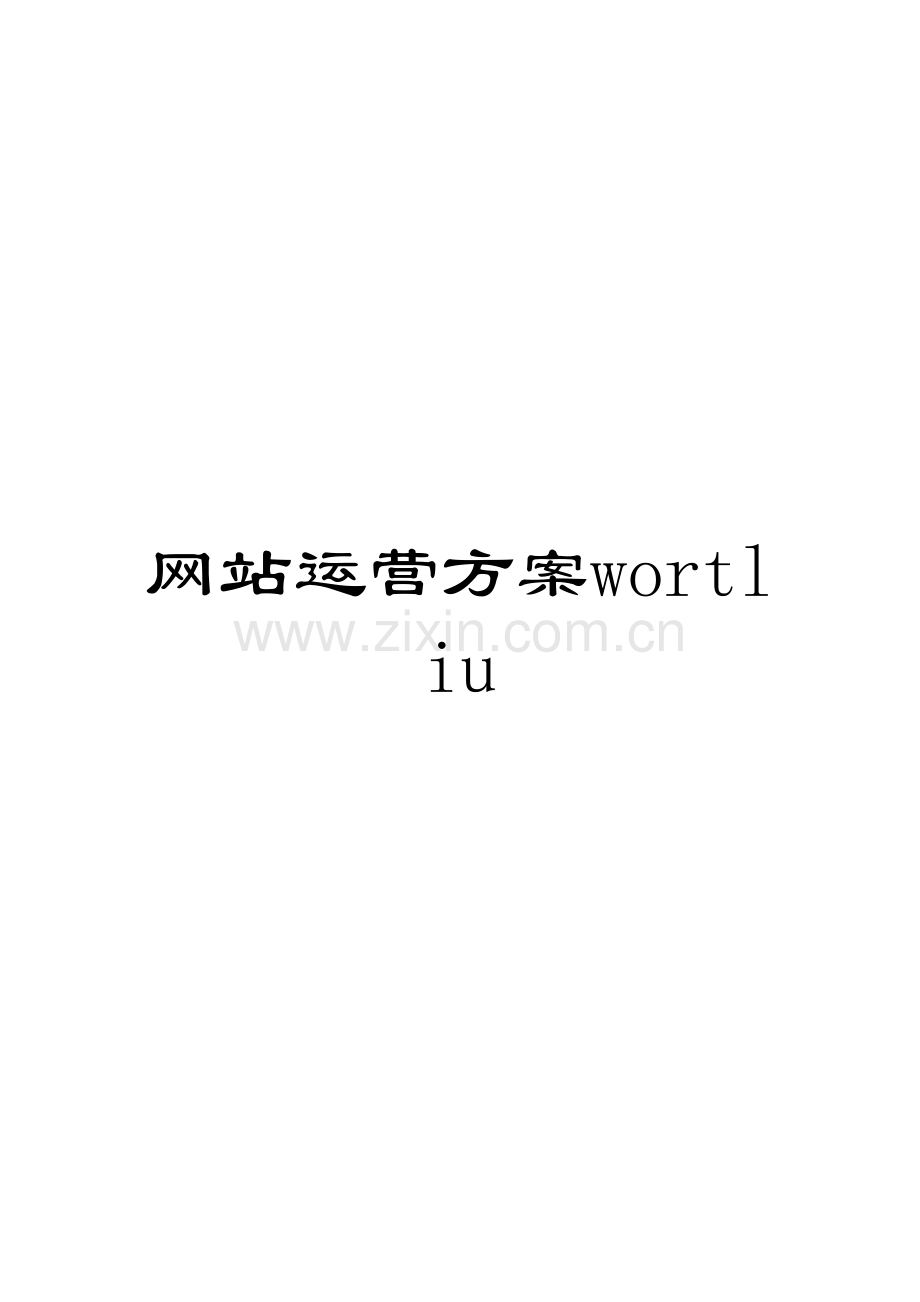 网站运营方案wortliu模板.doc_第1页