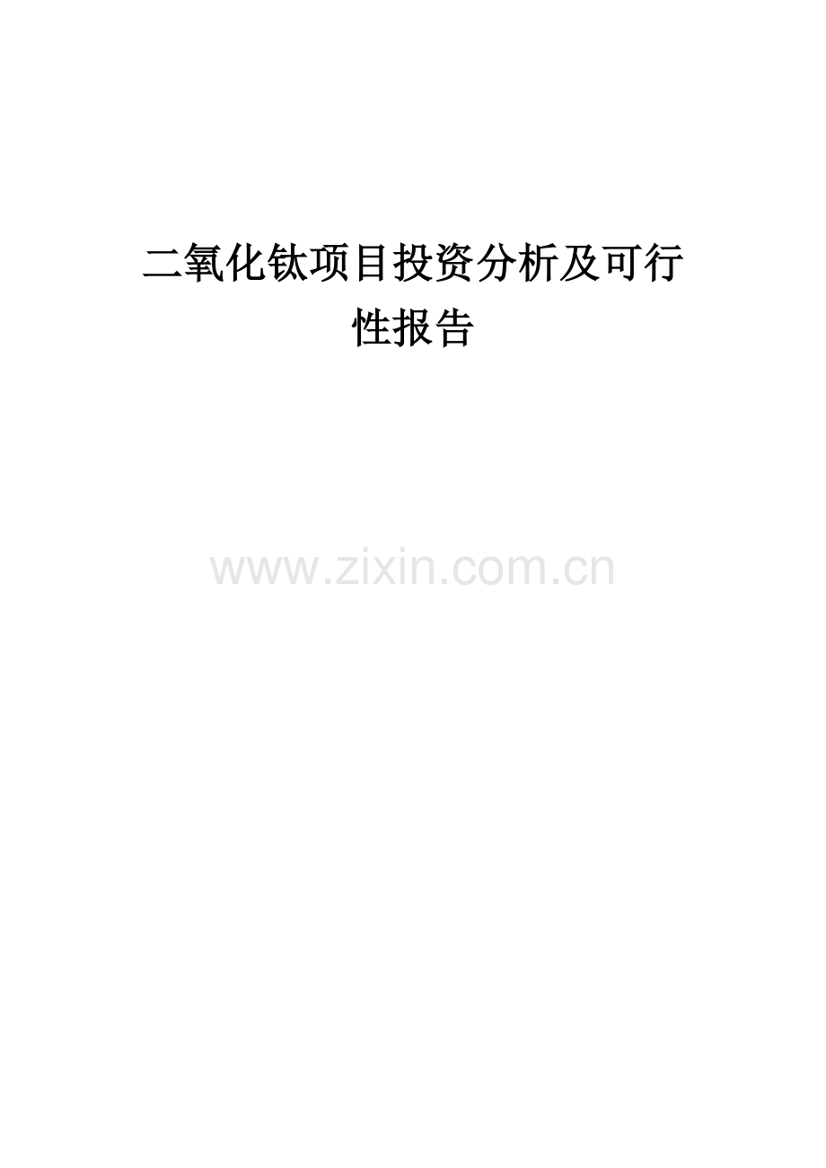 2024年二氧化钛项目投资分析及可行性报告.docx_第1页