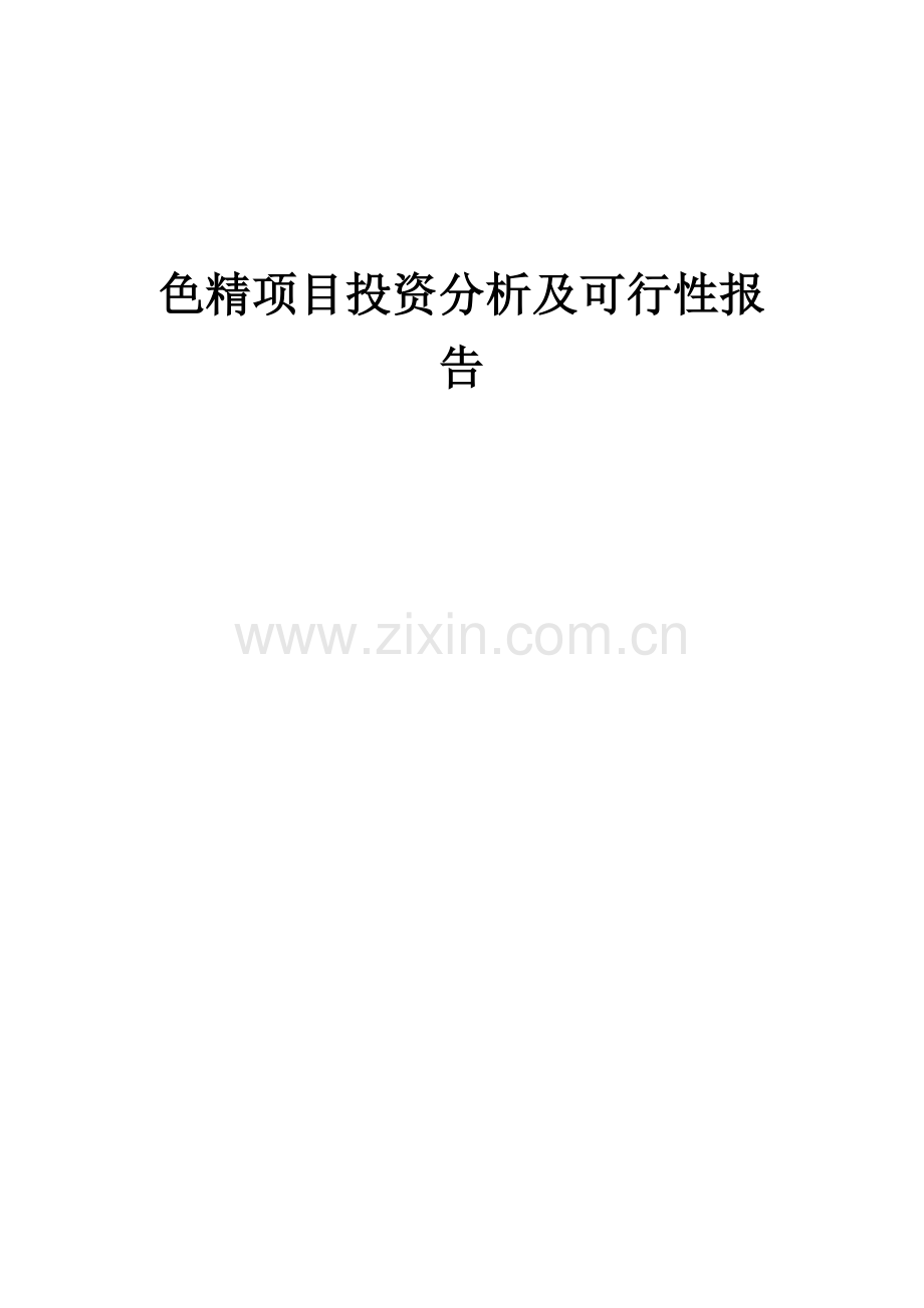 2024年色精项目投资分析及可行性报告.docx_第1页