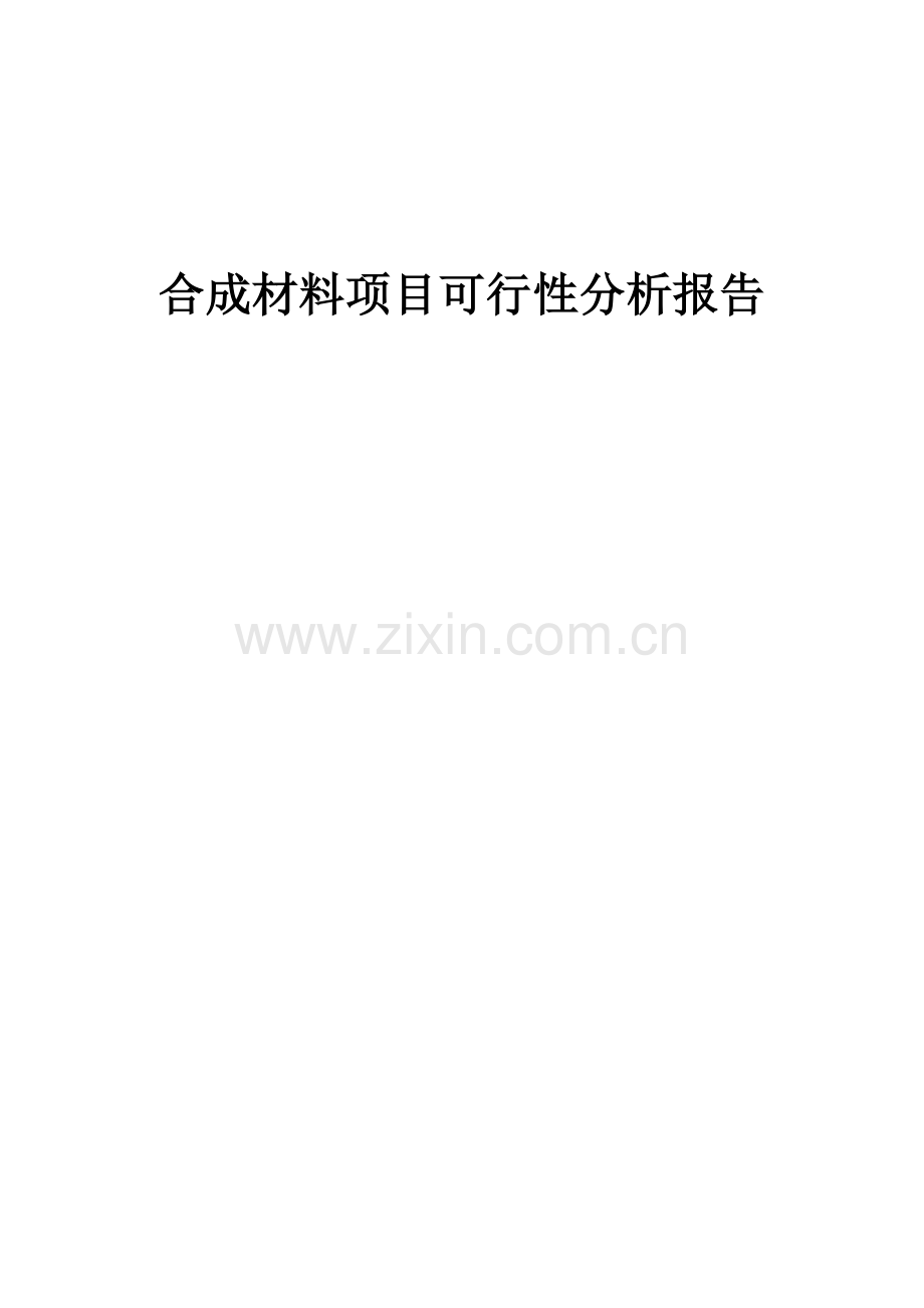 2024年合成材料项目可行性分析报告.docx_第1页