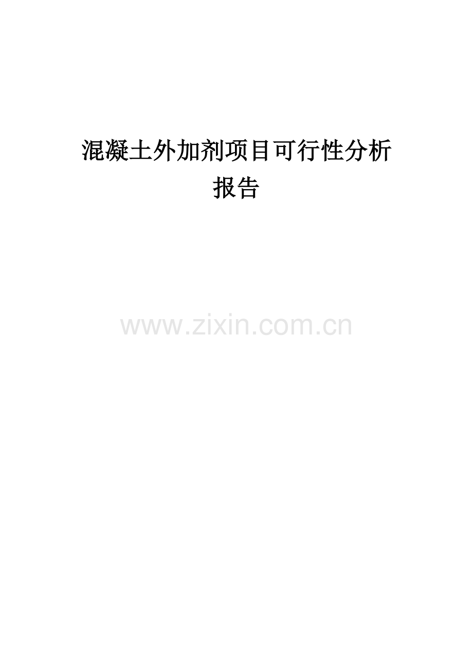 2024年混凝土外加剂项目可行性分析报告.docx_第1页