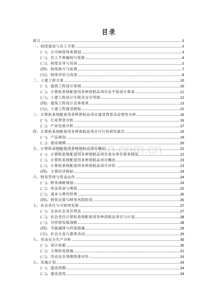 2024年计算机系统配套用各种消耗品项目投资分析及可行性报告.docx_第2页