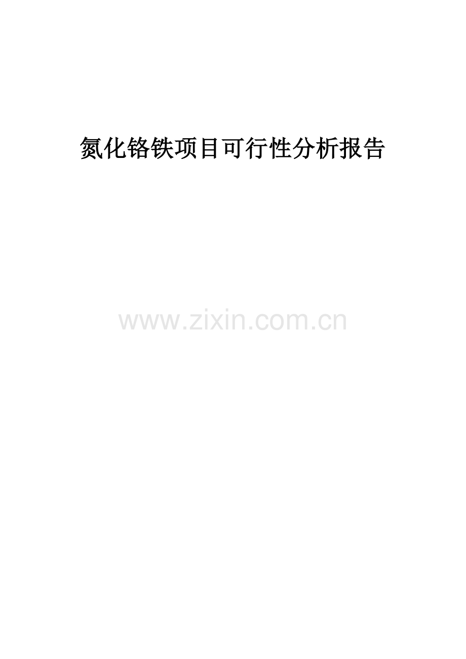 2024年氮化铬铁项目可行性分析报告.docx_第1页
