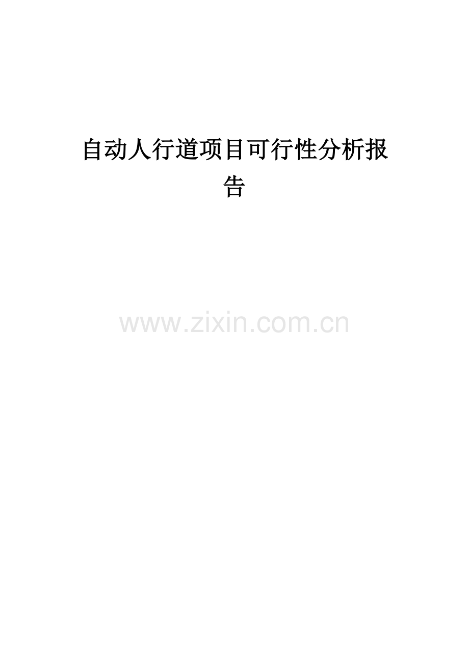 2024年自动人行道项目可行性分析报告.docx_第1页