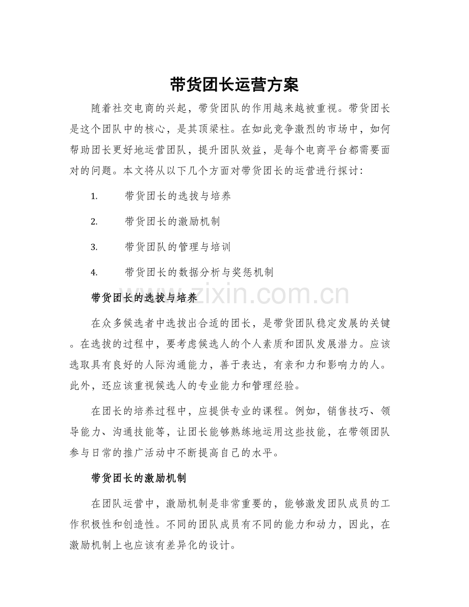 带货团长运营方案.docx_第1页