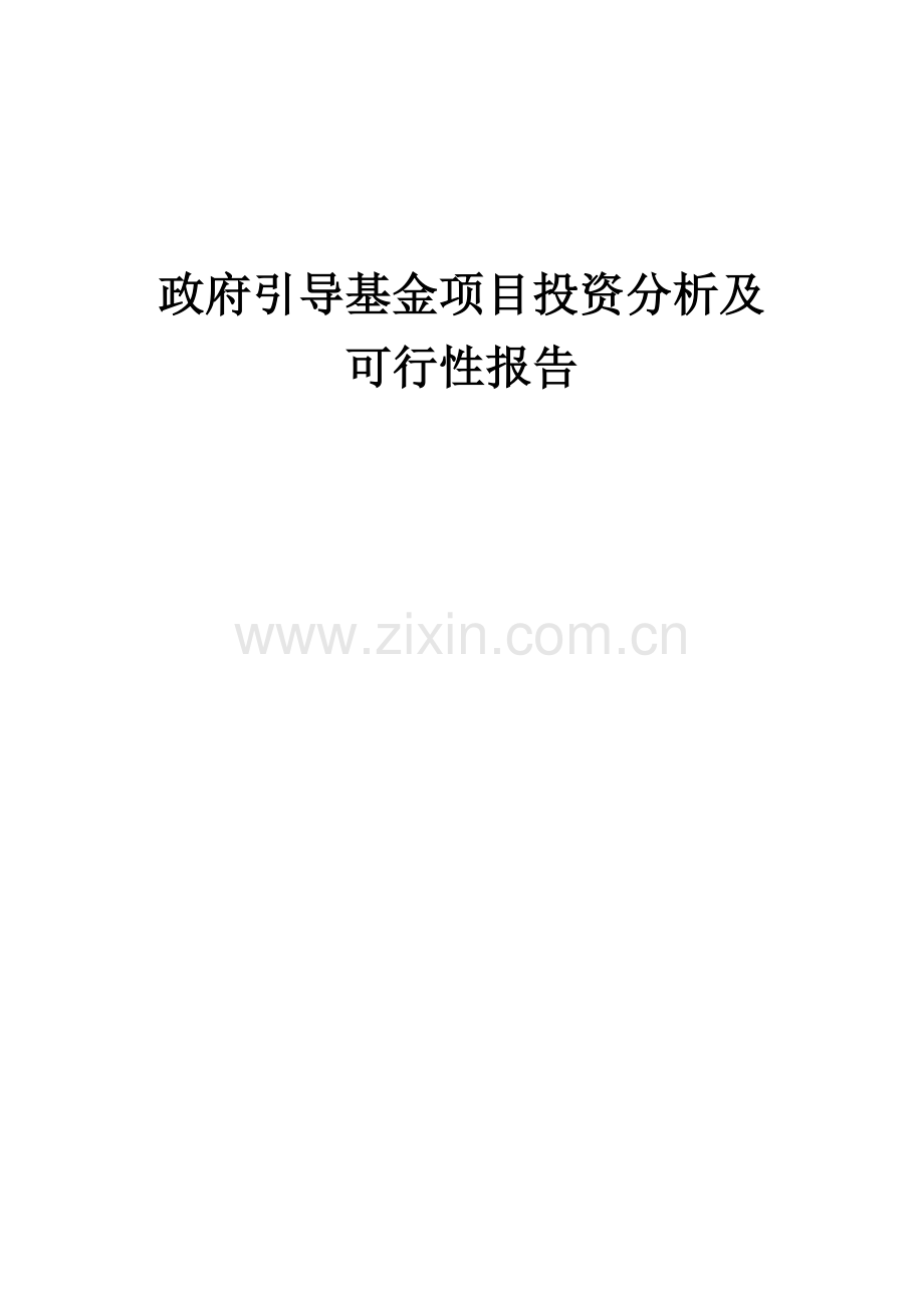 2024年政府引导基金项目投资分析及可行性报告.docx_第1页