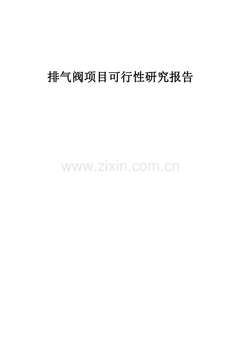 2024年排气阀项目可行性研究报告.docx_第1页