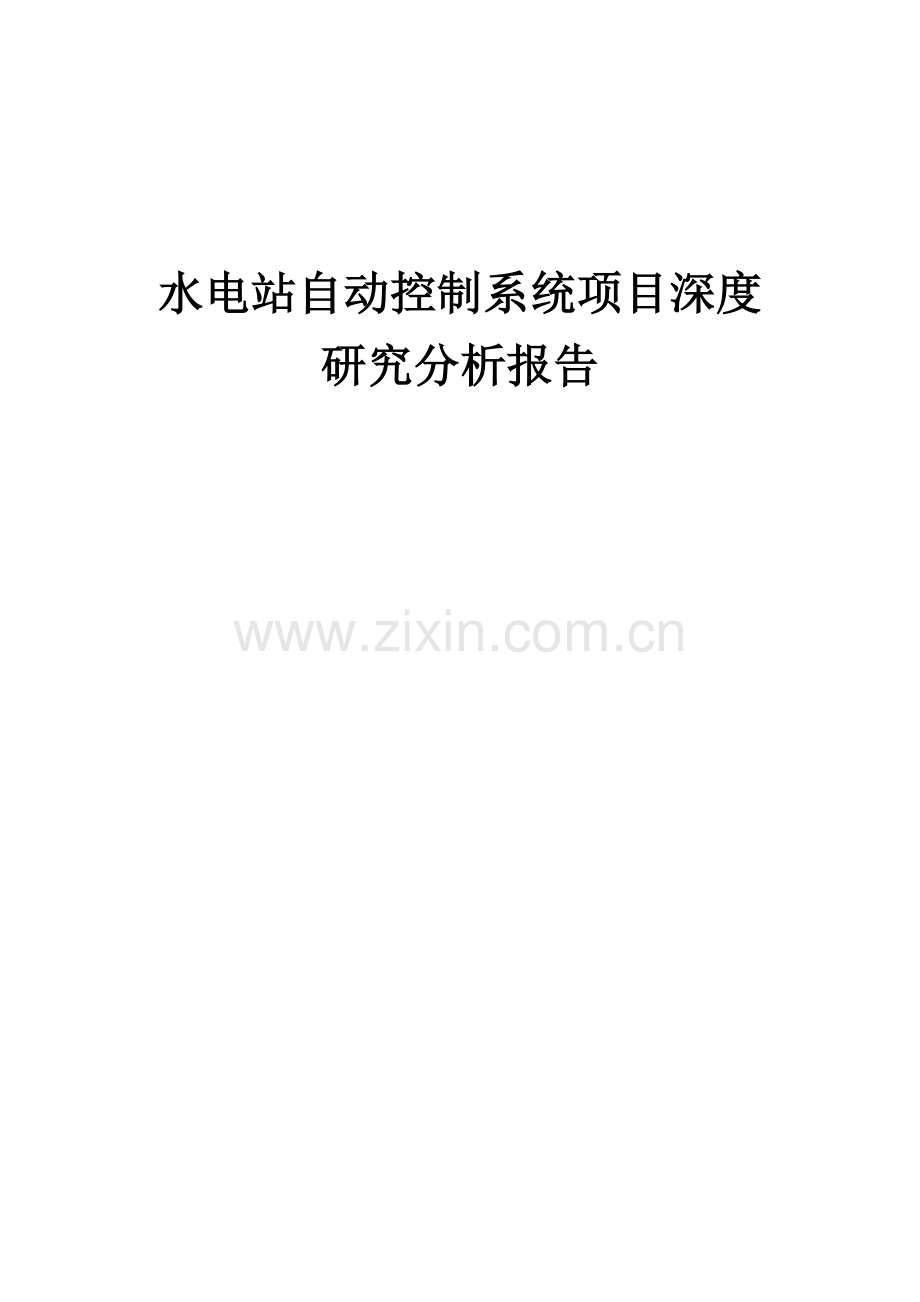 2024年水电站自动控制系统项目深度研究分析报告.docx_第1页