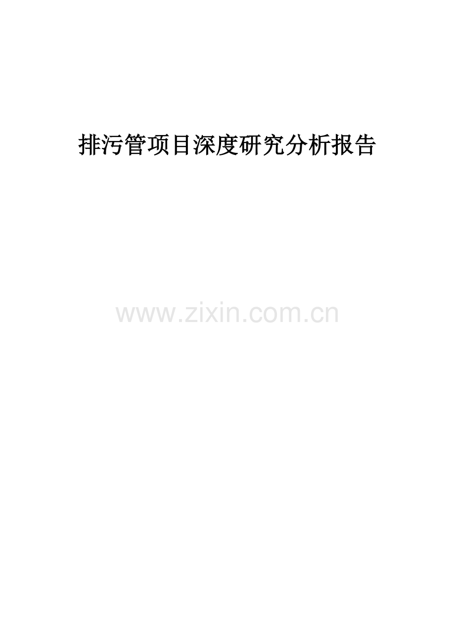 2024年排污管项目深度研究分析报告.docx_第1页