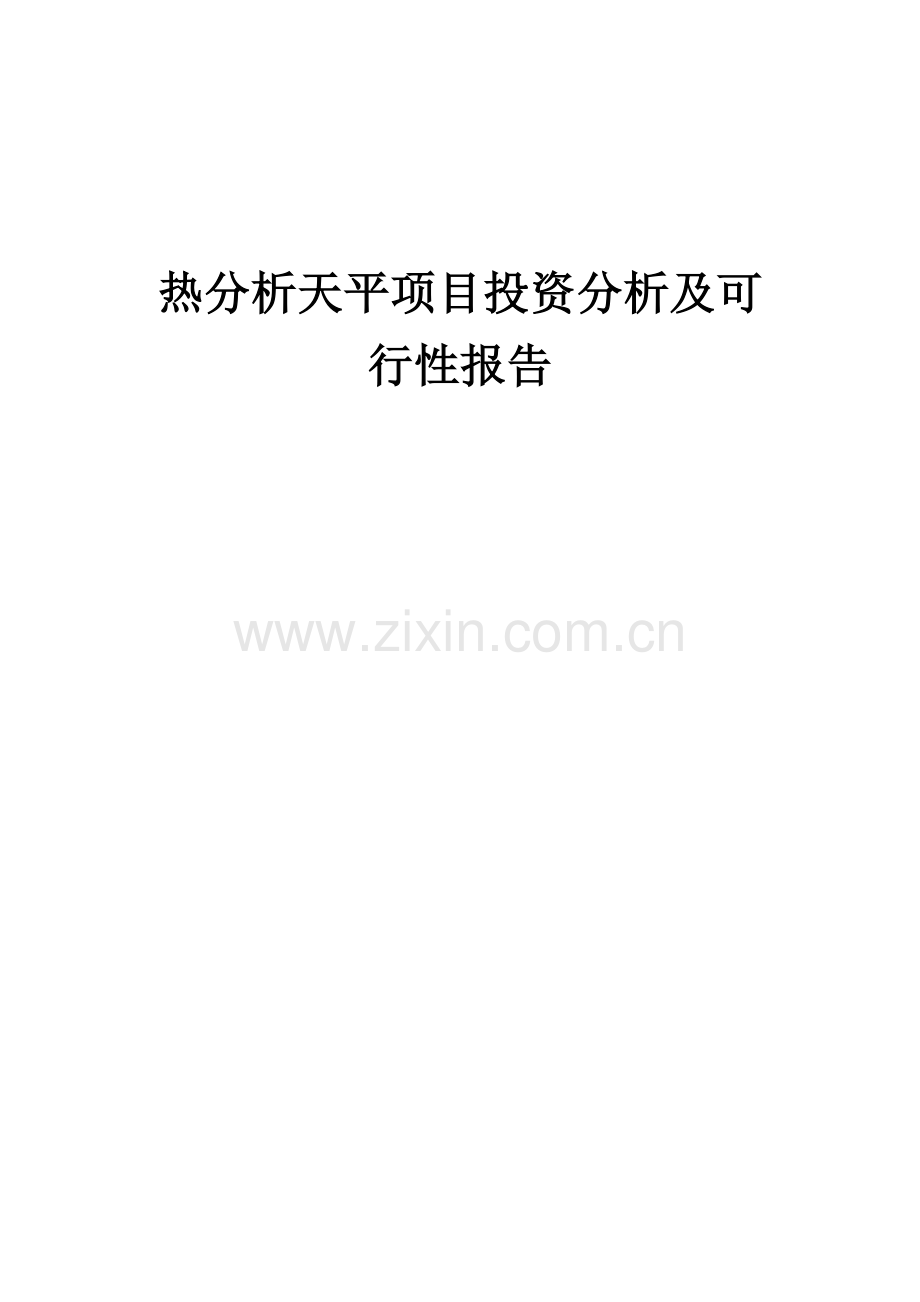 2024年热分析天平项目投资分析及可行性报告.docx_第1页