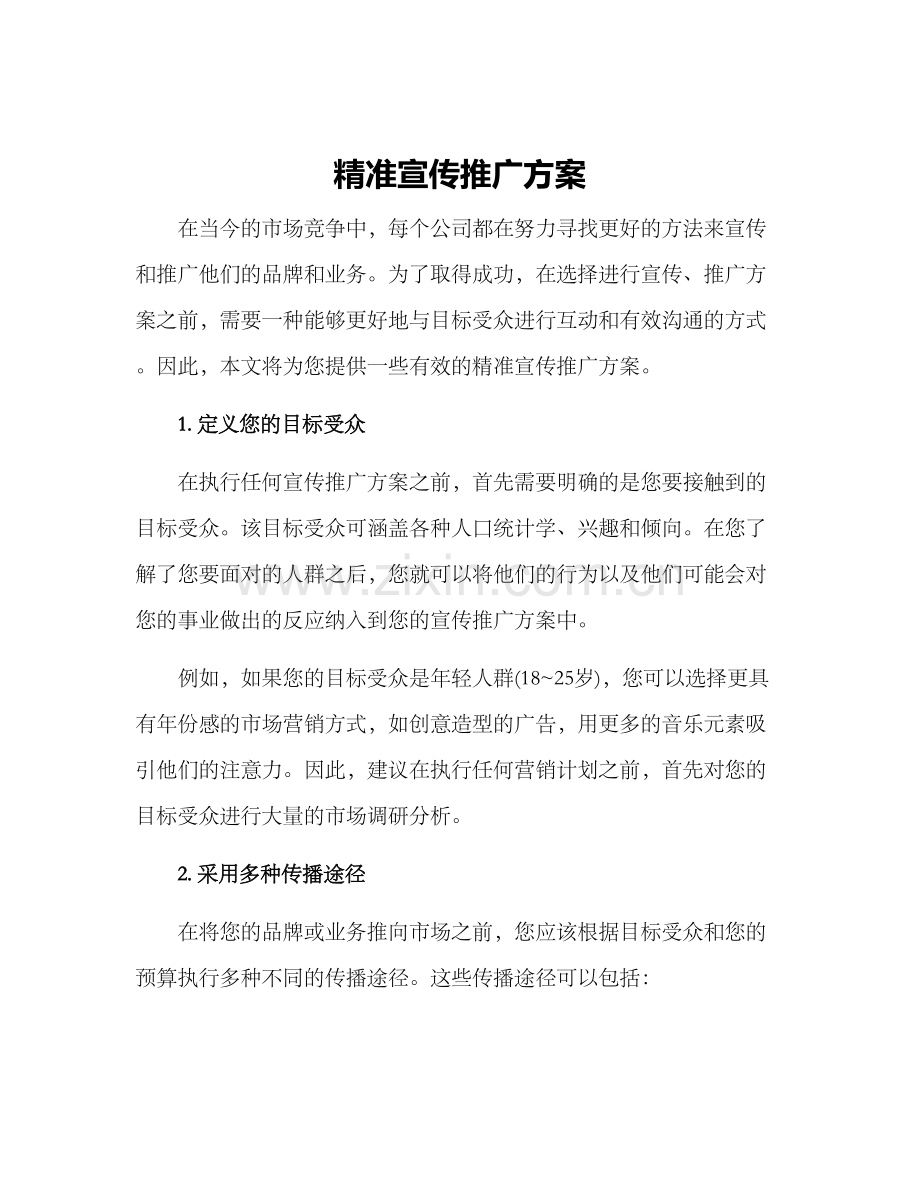 精准宣传推广方案.docx_第1页