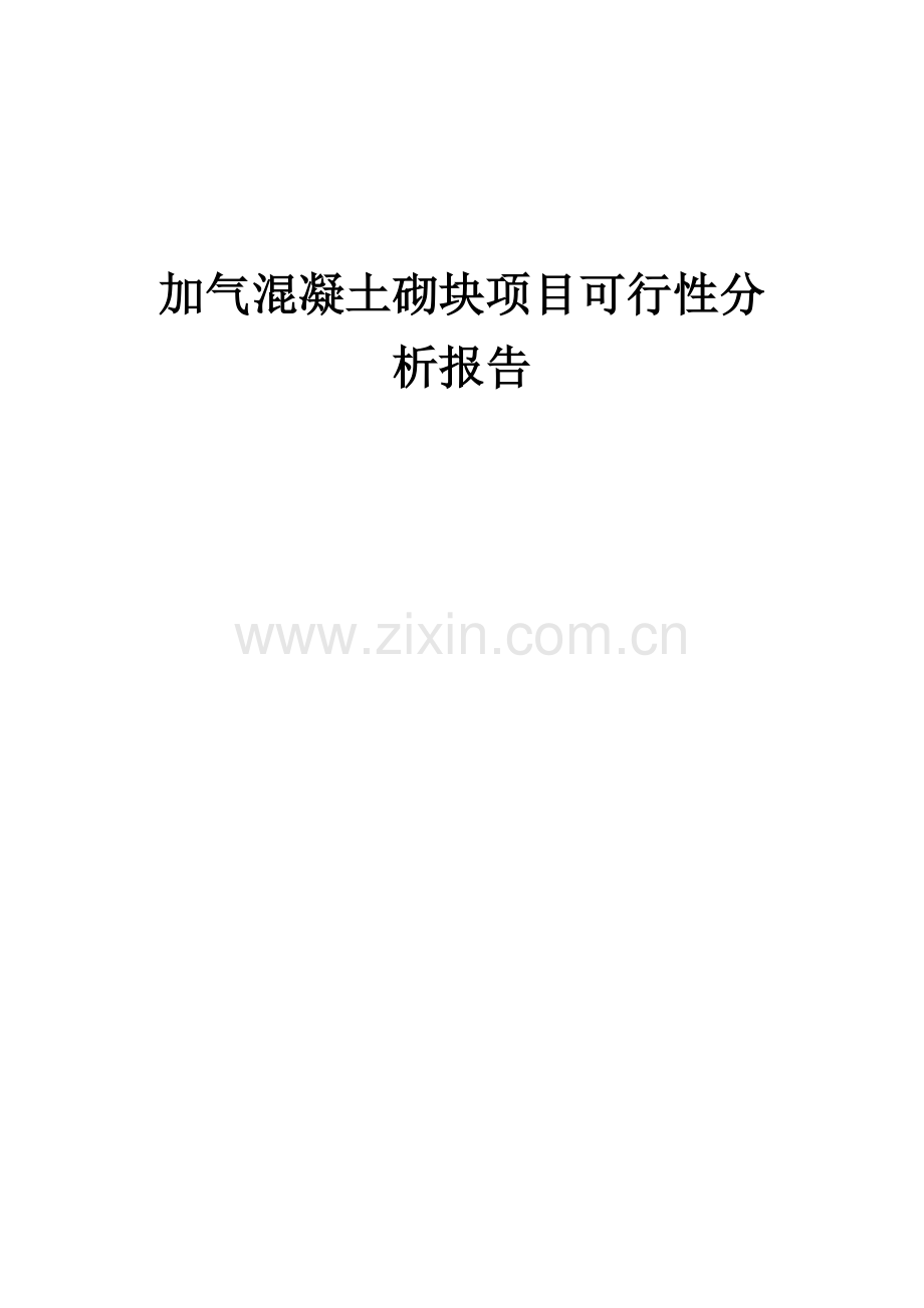 2024年加气混凝土砌块项目可行性分析报告.docx_第1页