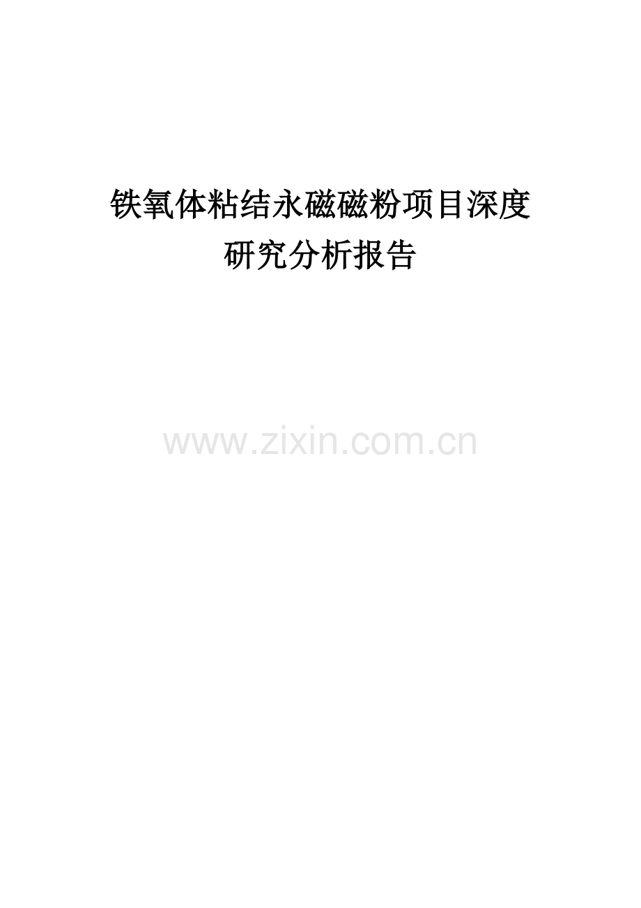 2024年铁氧体粘结永磁磁粉项目深度研究分析报告.docx_第1页
