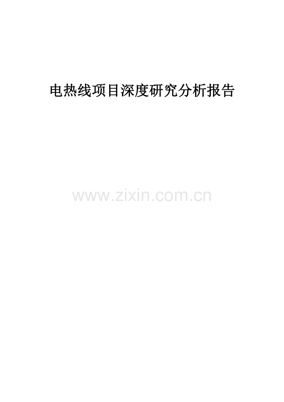 2024年电热线项目深度研究分析报告.docx_第1页