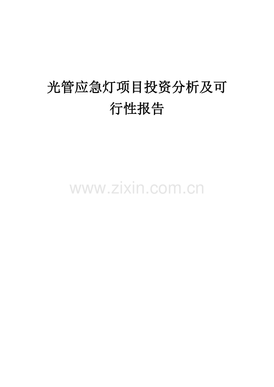 2024年光管应急灯项目投资分析及可行性报告.docx_第1页