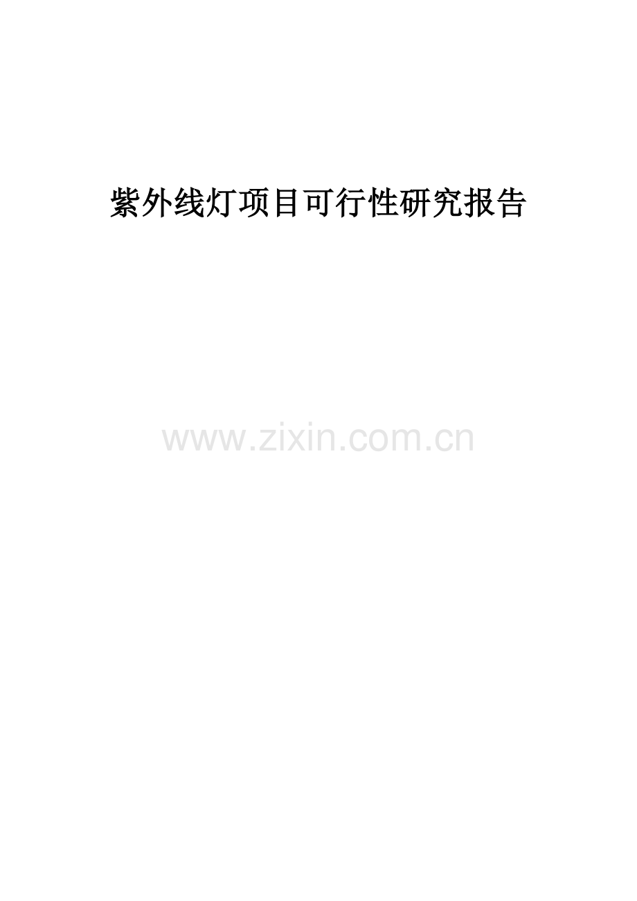 2024年紫外线灯项目可行性研究报告.docx_第1页